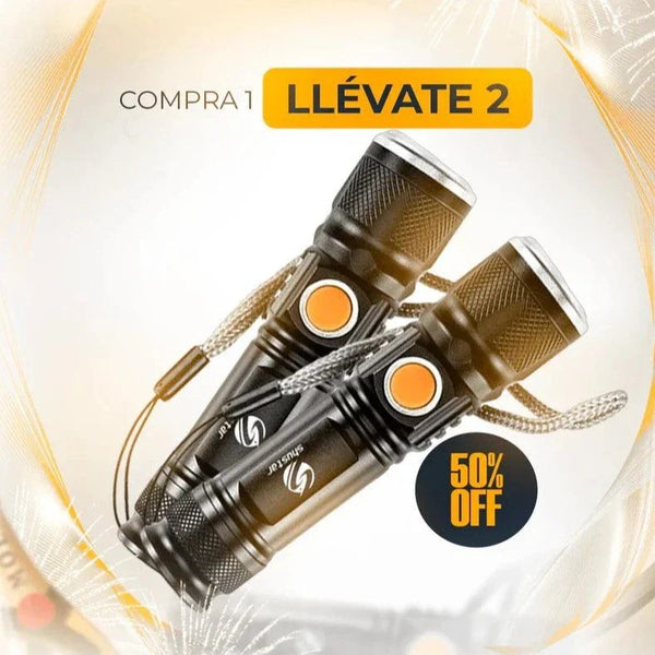 Compra 1 y llévate 2- Linterna Táctica Recargable